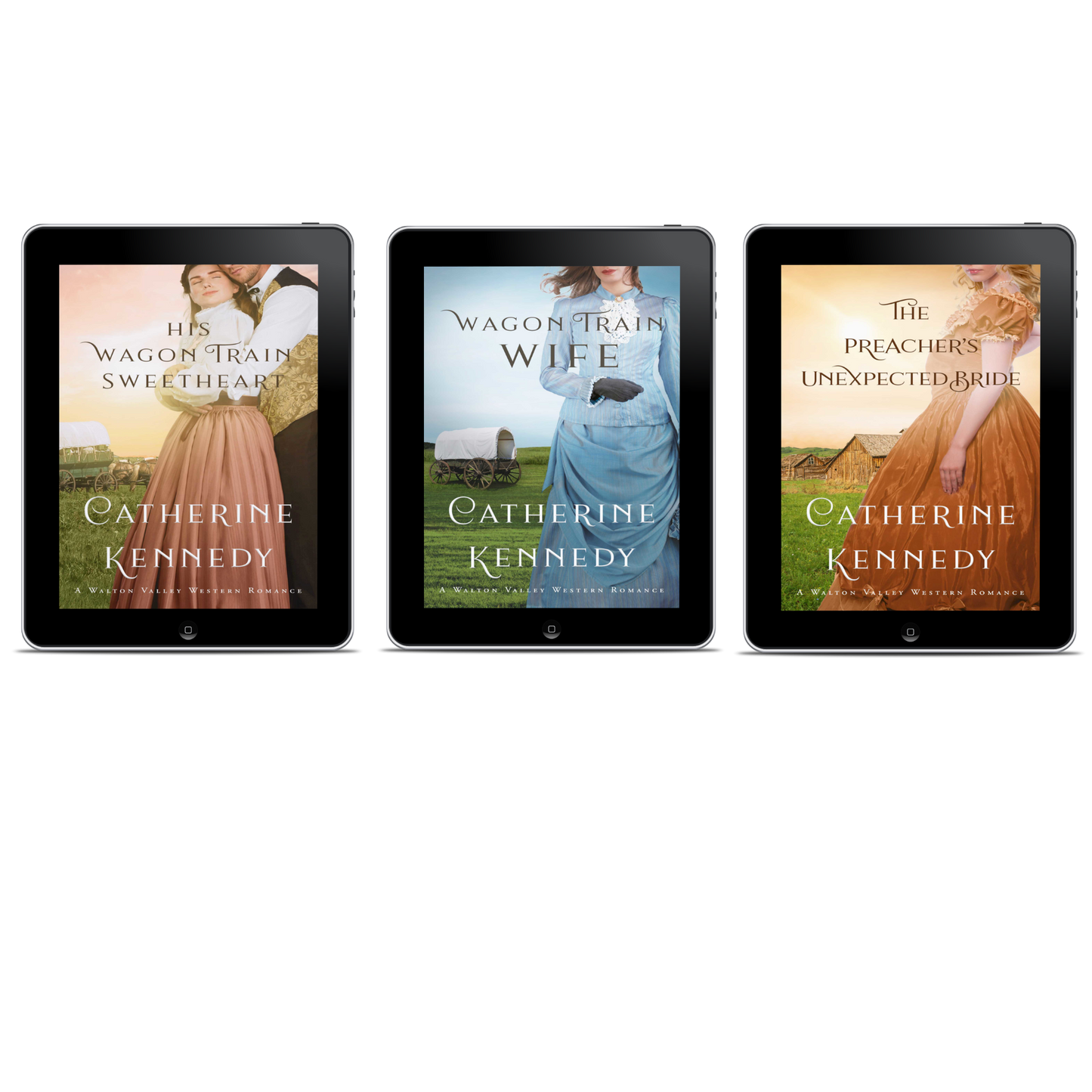 His Wagon Train Sweetheart, Wagon Train Wife & The Preacher's Unexpected Bride - Ebooks (Walton Valley Bundle)